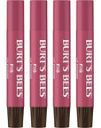 Burt's Bees Shimmer Lip Tint Set, Tinted Lip Balm Stick, Moisturizing for All Day Hydration with Natural Origin Glowy Pigmented Finish & Buildable Color, Fig (4-Pack)