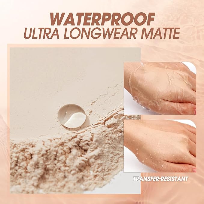 Oil Control Face Pressed Powder,Matte Smooth Flawless Setting Powder Makeup,Waterproof Long Lasting Finishing Powder,Cruelty Free Lightweight Face Cosmetics,0.35Oz(ORANGE HONEY)