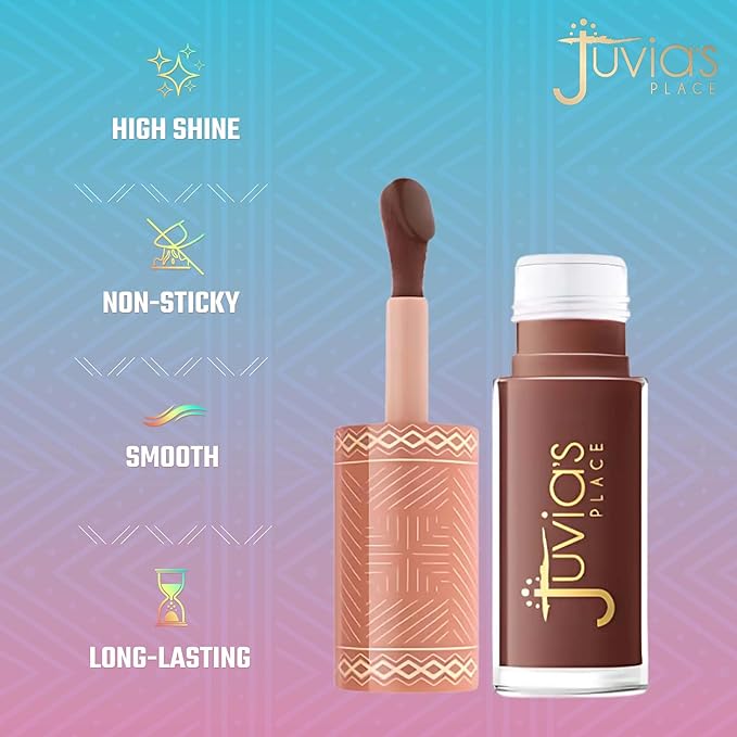 Juvia's Place Nubian Earth Lip Reflect Lip Gloss Meroe - Non-sticky Lip Makeup, Hydrating, Tinted Lip Gloss, Shine & Glow Lip Makeup, Beauty & Personal Care Products for Lips