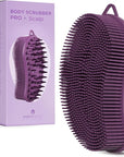 MainBasics Silicone Body Scrubber – Dual-Sided Shower & Scalp Scrubber, Gentle Silicone Loofah Alternative for Deep Clean (Purple, Scalp)