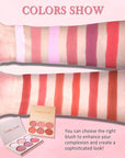 Matte Face Blush Palette with Brush-6 Color High Pigment Silky Mineral Blendable Blusher Contour Powder for Cheeks,Longlasting Facial Beauty Cosmetic,Mother's Day Makeup Gift for Women Girl-Set 02