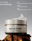 Salt & Stone Body Cream – Santal & Vetiver | Hydrating Formula with Seaweed Extracts, Spirulina & Squalane | Deep Hydration, Skin Barrier Support & Healthy Glow | for all Skin Types (6.7 fl oz)