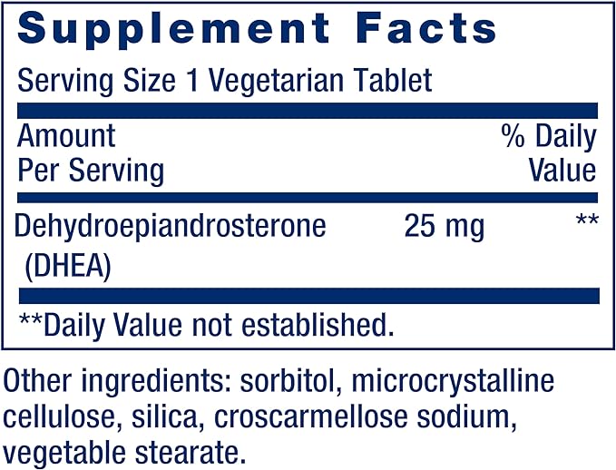 Life Extension DHEA 25 mg – For Hormone Balance, Immune Support, Sexual Health and Anti-Aging - Supports Memory & Mood - Non-GMO, Gluten-Free, Vegetarian - 100 Dissolve-In-Mouth Tablets