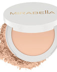 Mirabella Invincible All Skin Pure Pressed Powder Foundation - Buildable Mineral Foundation & Blurring Matte Finishing Powder - Medium M9