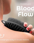 MainBasics Silicone Body Scrubber – Dual-Sided Shower Scrubber with Massage Nodes, Silicone Loofah Alternative for Deep Clean (Black, Massage)