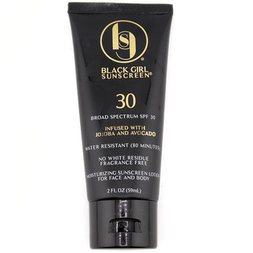 BLACK GIRL SUNSCREEN - Face & Body Moisturizing Sunscreen Lotion SPF 30, No White-Residue for Melanin Rich Skin (2 Fl. Oz.)