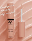 NYX PROFESSIONAL MAKEUP Butter Gloss, Non-Sticky Lip Gloss - Madeleine (Mid-Tone Nude)