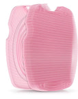 Zinc Infused Silicone Body Scrubber for Shower,Food-Grade Handheld Cleansing Skin Brush, Gentle Exfoliating and Lather Well - Pink