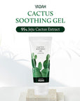 YADAH Cactus Soothing Gel (8.45fl oz) - Sunburn Relief, Calm, Cool & Soothe Irritated Skin, Face Redness. Korean Skin Care. 95% Cactus Extract, Vegan.