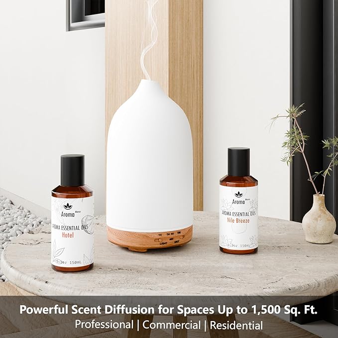 Diffuser Oils Scents - Miami Essential Oil Blend - Luxury Hotel Inspired Home Aromatherapy Diffuser Oil - Pear, Lily of The Valley, Cedar - for Diffuser, Humidifier, Ultrasonic, Reed - 150ML