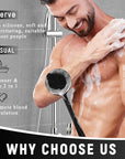 VWMYQ 2 Pack Back Scrubber for Shower, 17in Lengthen Long Handle Body Brush, Double Sided Shower Brush for Shower Exfoliating and Massage Can Produce Rich Foam, Long Handle Back Scrubber for Men