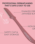 JAPONESQUE Dermaplaner Replacement Blades 4-Pack, Facial Razor Blade Heads Only