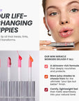 Wonderskin Lip Oil Rehab Serum - Tinted Lip Oil for Women, Hydrating, Moisturizing, and Non-Sticky Bright Red Tint Serum for Dry Lips (Flirt)