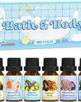 Bath Fragrance Oils Set, ARVIDSSON Natural Spa Essential Oils for Diffuser, Soap and Candle Making, Vanilla & Coconut, Lavender Bliss, Sparkling Grapefruit, Citrus Verbena, Amber Oud, Scented Oils