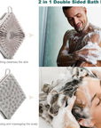 Silicone Body Scrubber, Silicone Loofah Double-Sided Body Brush,Silicone Shower Scrubber and Scalp Massager Shampoo Brush for Sensitive Kids Women Men All Kinds of Skin (Cool Gray)