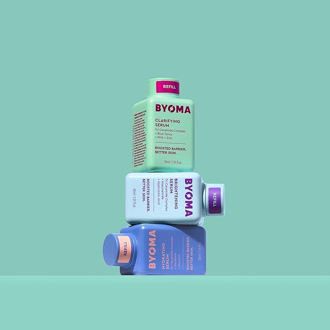 BYOMA Brightening Serum Refill - Barrier Repair Serum - Brightening & Hydrating Face Serum with Hyaluronic Acid, Niacinamide & Ceramides - Hyaluronic Acid Serum For Face - 1.01 fl. oz Refill