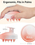 HEETA Scalp Massager Hair Growth, Soft Silicone Scalp Scrubber Shampoo Brush for Exfoliation, Dandruff Removal Head Massage Stress Relax, Wet & Dry Use for Thick Thin Curly Hair Care, Gradient Pink