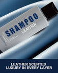 Bath and Body Gift Set for Men Self Care Kit with Leather Scent Shower Gel, Body Lotion, Shampoo, Self care gifts for Men,regalos para hombre, Birthday Gifts for Him