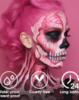 BADCOLOR Pink Face Body Paint Stick, Cream Blendable Full Coverage Eye Black Facepaints for Adult Children, Professional Hypoallergenic Face Painting Kit for Halloween Special Effects Cosplay Party