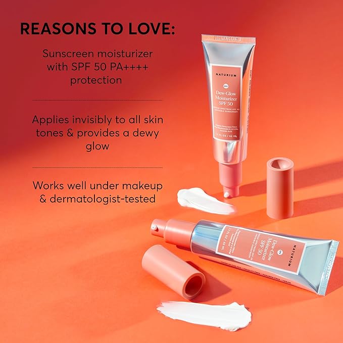 Naturium Dew-Glow Moisturizer SPF 50 PA++++, Daily Moisturizing Sunscreen & Face Primer, Skin Protector with Dewy Finish, 1.7 oz