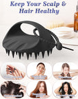 Manmihealth Silicone Hair Scalp Massager & Soft Bath Glove Set 2 PCS, Extra-large Shampoo Scalp Brush with Body & Face Scrubber for All Hair Skin Types with a Free Silicone Strap&Hook Style 2(Black*2)