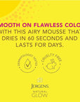 Jergens Natural Glow Instant Self Tanner Mousse, Sunless Tanning Light Bronze Tan, for a Natural-looking Tan, 6 Oz, Pack of 2