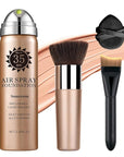 Airbrush Foundation Spray,Silk Flawless Airbrush Makeup,Buildable Coverage Foundation for Older Women,Teenagers,Middle-aged,Waterproof base de maquillaje (01 Natural/Warm Porcelain)