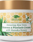Manuka Honey Eczema Cream Moisturizing Lotion Treatment for Psoriasis Relief - Itchy, Dry Skin Rash Ointment - Soothing Moisturizer for Baby, Kids, Adults - High Strength Body & Face Cream 2oz