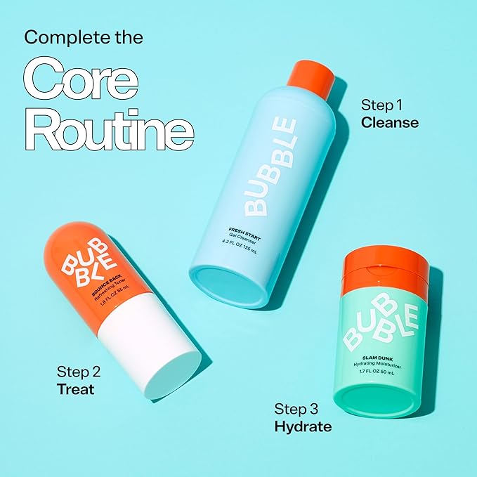 Bubble Skincare Slam Dunk Bundle - Hydrating Face Cream for Dry Skin Made with Vitamin E + Aloe Vera Juice for a Glowing Complexion - Skin Care with Blue Light Protection (50ml + 10ml, 2 Count)