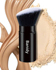 Makeup Brush Kabuki Face Brushes Retractable Travel Blush Kabuki Brush Portable Flawless for Foundation, Powder Blush, Bronzer, Buffing, Liquid, Cream, Cruelty Free with Cover(1PCS)