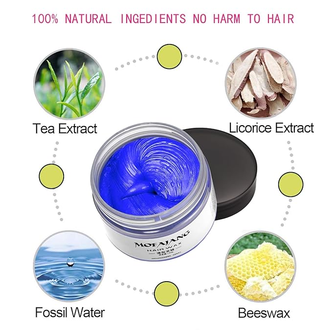 Temporary Hair Color Chalk For Kids, Hair Wax Color For 4 5 6 7 8 9 Year Old Girl Gifts, Birthday,Party, Cosplay DIY, Children's Day, Halloween, Christmas (4, Red Orange Blue Green)