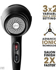 ghd Air Hair Dryer — 1600w Professional Blow Dryer, Salon Strength Motor, Concentrator Nozzle, Adjustable Temperature Setting, and Ionic Technology for Super-Fast Drying — Black