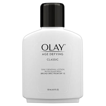 Face Moisturizer by Olay, Age Defying Classic Daily Renewal Lotion, With Sunscreen, Classic,4 oz