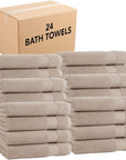 Arkwright Bath Towels Set of 4 - (Bulk Case of 24) Super Soft 100% Cotton, 600 GSM Quick Dry & Absorbent, Luxury Bathroom Essentials for Hotels, Spa, Hosts, and Vacation Rentals, Latte Beige