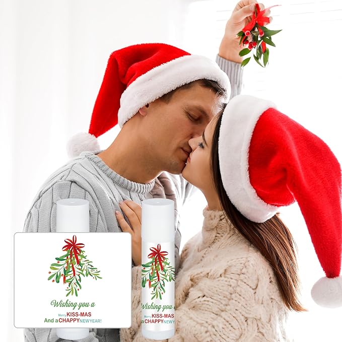 50 Pcs Christmas Lip Balms Mistletoe Supplies