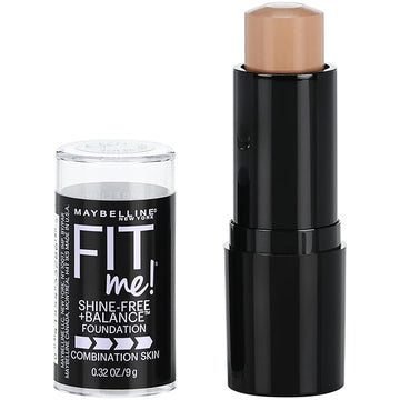 Maybelline Fit Me Shine-Free + Balance Foundation Stick, Multi-Use Face Makeup and Contour Stick For Natural, Matte Coverage, Buff Beige, 1 Count