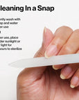 Revlon Glass Nail File, Manicure Tool for Shaping Natural Fingernails, Self-Cleaning with Bacteria Shield Technology, 1 Count
