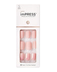 KISS imPRESS No Glue Mani Press On Nails, Design, 'Keep in Touch', Pink, Short Size, Squoval Shape, Includes 30 Nails, Prep Pad, Instructions Sheet, 1 Manicure Stick, 1 Mini File