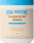 Vital Proteins Collagen Peptides Advanced, Hydrolyzed Peptides with Hyaluronic Acid and Vitamin C - Vanilla Flavor Powder, 21oz