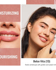 Oulac Moisturizing Shine Peach Pink Lipstick For Women 3PCS, 2 in 1 Tinted Lip Balm, Hydrated Juicy and Glossy Lip Color for Dry, Cracked and Chapped Lips, Vegan [05+S05+13]