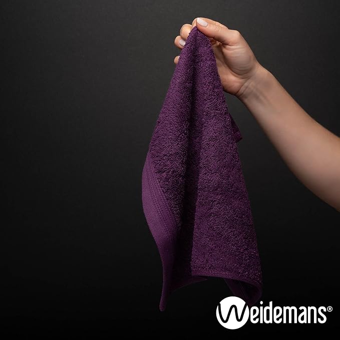 100% Cotton Washcloths Set 13” x 13” | Plum Towels | Set of 12 Ultra Soft and Highly Absorbent Washcloths Sets for Bathroom, Gym, Hotel, Spa | Machine Washable Face Towel