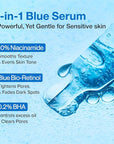 numbuzin No.3 retinol Serum | Blue Bio-Retinol Pore Refining Serum | Tightening, Firming, Korean Skincare | Niacinamide, Peptide, Salicylic Acid (BHA) | Beginner-Friendly Retinol | 1.01 fl.0z