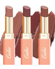 Oulac Color Rich Satin Lipstick Set For Women Red Burgundy Lipsticks High Impact Lipcolor Tinted Lip Balm, Nourishing, Satin Finish, Moisturizing Creamy Formula, Vegan Gluten Free (11+14+15)