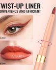 Oulac Waterproof Lipliner Pencil - Smooth and Creamy, Retractable Lip Makeup for Precision Application, Vegan & Cruelty-Free, LL05 Seductive