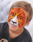 CCbeauty Orange Face Paint Stick,Face Painting Kit,Non Toxic SFX Makeup For Tiger Pumkin Ompa Lompa Halloween Costume Cosplay,Professional Body Paint,Full Coverage Painting Foundation + Makeup Sponge