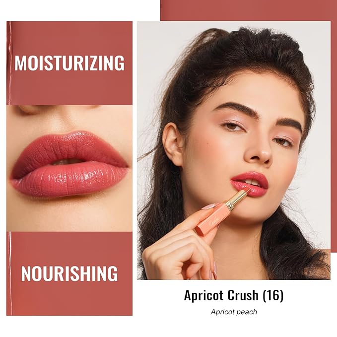 Oulac Moisturizing Shine Lipstick For Women Christmas Set 2PCS, 2 in 1 Tinted Lip Balm for Winter, Hydrated Juicy and Glossy Lip Color for Dry, Cracked and Chapped Lips, Vegan [01+16]