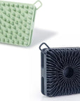 2 PC Silicone Exfoliating Body Scrubber, Silicone Body Shampoo Brush, Soft Silicone Loofah for Sensitive Skin, Shower Silicone Hair Scalp Massager, Easy to Clean, Lather Well(Black&Green)