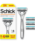 Schick Quattro Titanium Razor, 1 Razor Handle and 4 Cartridges | Shaving Razors for Men, 4 Blade Mens Razors for Shaving, Razor Blades for Men, 1 Handle with 4 Razor Blades Refills