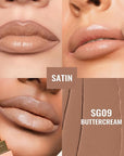 Oulac Color Rich Satin Lipstick - Nude Beige Full Coverage Lip Color, Creamy Silky-Smooth, Moisturizing, Satin Matte Finish, Infused With Shea Butter, Vegan & Clean Beauty, 4g, SG09 Buttercream