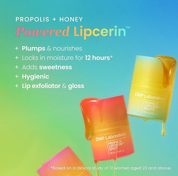 CNP Honey Lip Butter - Propolis Lipcerin™ 02 Berry, Hydrating Overnight Manuka Lip Balm & Mask, 12hr Long-Lasting Moisture, Korean Skin Care, 0.5 fl.oz.